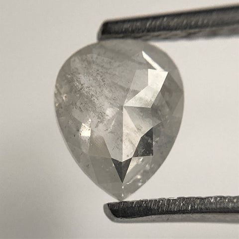0.90 Ct Pear Shape natural loose diamond, 7.01 mm x 5.62 mm x 2.55 mm, Gray salt and pepper diamond, Pear cut natural diamond SJ101-73