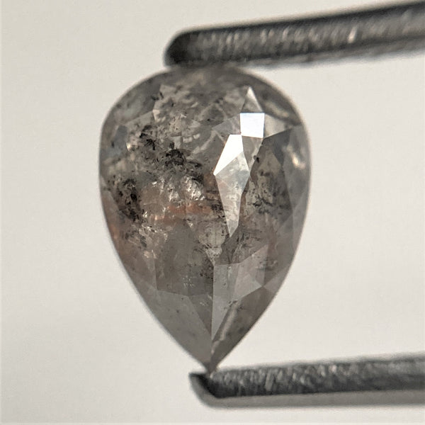 0.92 Ct Pear Shape natural loose diamond, 6.83 mm x 4.78 mm x 3.16 mm, salt and pepper diamond, Pear shape natural diamond SJ101-80