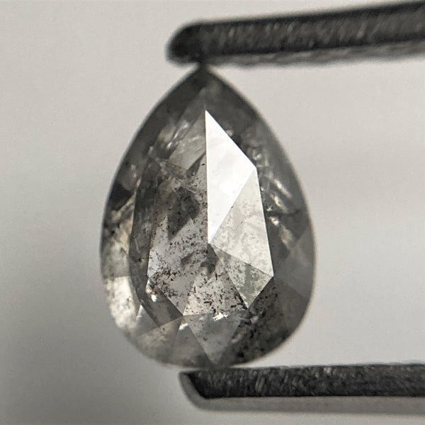 0.80 Ct Pear Shape natural loose diamond, 6.58 mm x 4.58 mm x 3.05 mm, salt and pepper diamond, Pear shape natural diamond SJ101-82