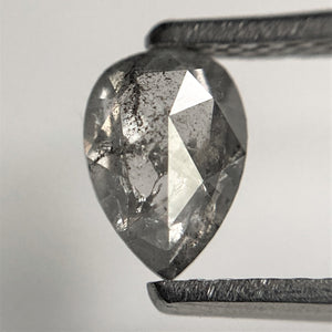 0.80 Ct Pear Shape natural loose diamond, 6.58 mm x 4.58 mm x 3.05 mm, salt and pepper diamond, Pear shape natural diamond SJ101-82