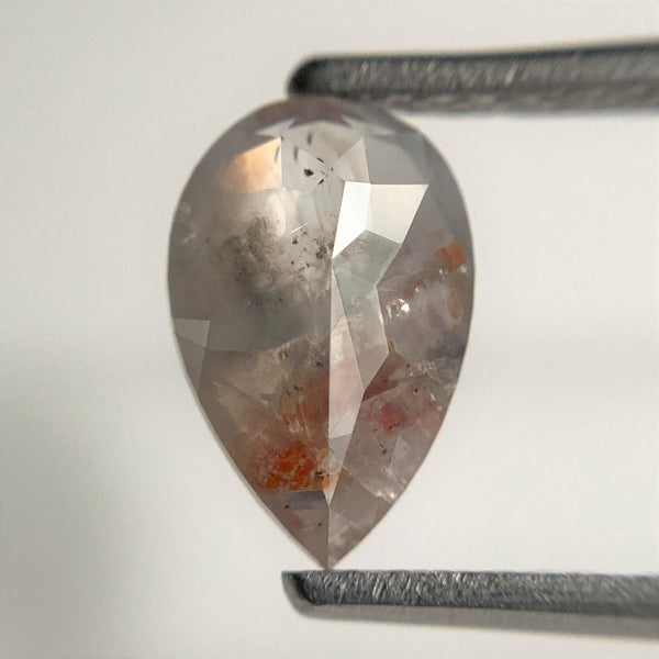 1.21 Ct Pear Shape natural loose diamond, 8.87 x 5.85 x 2.79 mm, Gray and Brown salt and pepper diamond, Pear shape natural diamond SJ101-60