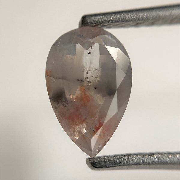 1.21 Ct Pear Shape natural loose diamond, 8.87 x 5.85 x 2.79 mm, Gray and Brown salt and pepper diamond, Pear shape natural diamond SJ101-60