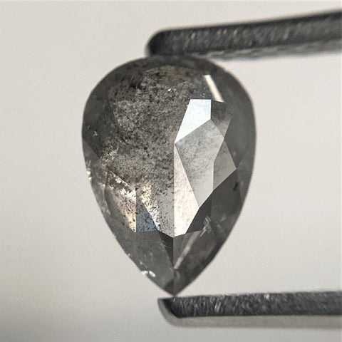 0.84 Ct Pear Shape natural loose diamond, 7.17 mm x 5.21 mm x 2.63 mm, salt and pepper diamond, Pear shape natural diamond SJ101-65