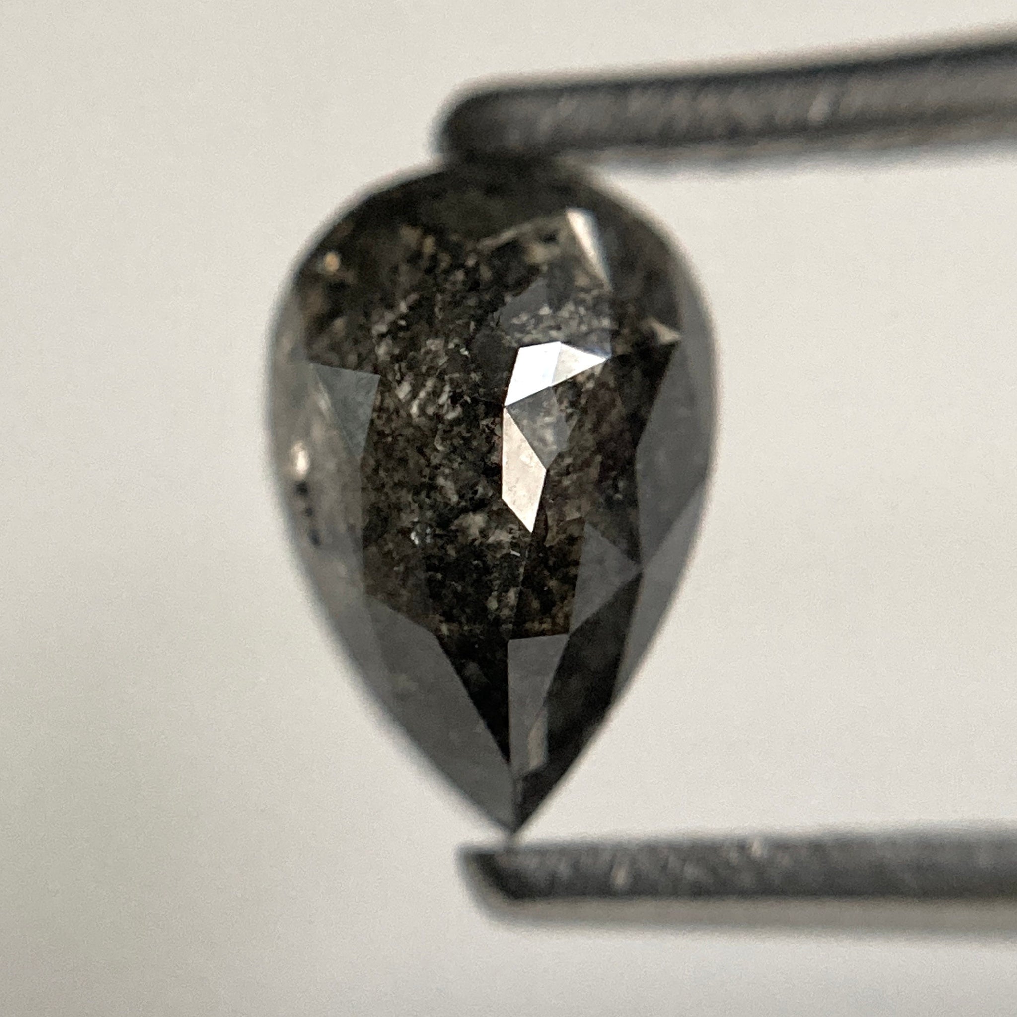 1.12 Ct Black Color Fancy Shape Natural Loose Diamond, 7.45 mm X 4.98 mm X 3.68 mm Pear Natural Loose Diamond Use for Jewelry AJ14/17