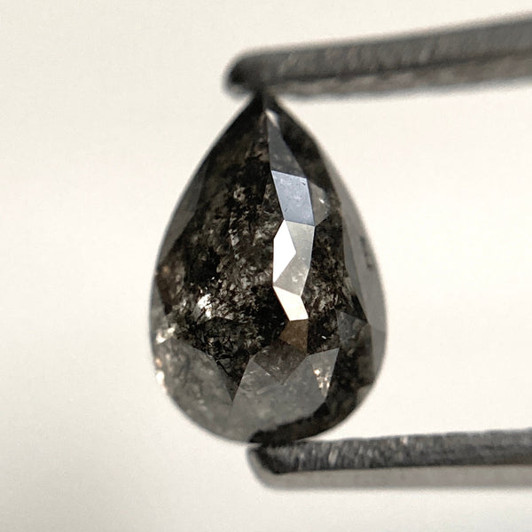 1.12 Ct Black Color Fancy Shape Natural Loose Diamond, 7.45 mm X 4.98 mm X 3.68 mm Pear Natural Loose Diamond Use for Jewelry AJ14/17