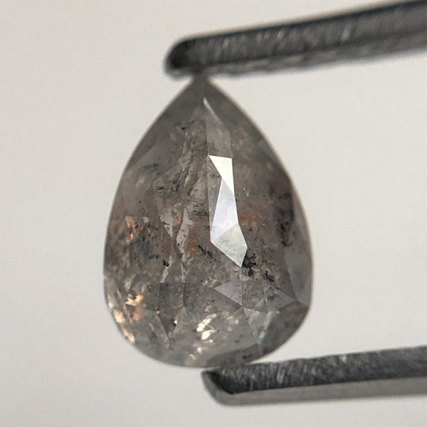 0.92 Ct Pear Shape natural loose diamond, 6.83 mm x 4.78 mm x 3.16 mm, salt and pepper diamond, Pear shape natural diamond SJ101-80