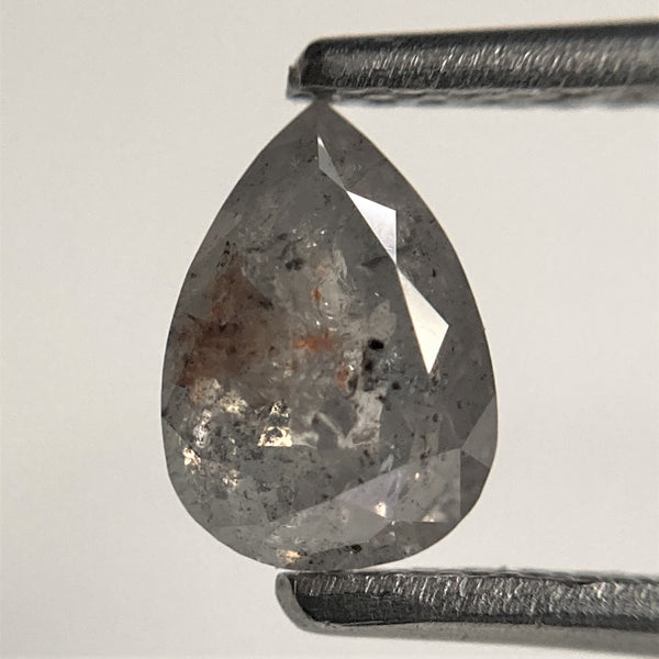 0.92 Ct Pear Shape natural loose diamond, 6.83 mm x 4.78 mm x 3.16 mm, salt and pepper diamond, Pear shape natural diamond SJ101-80