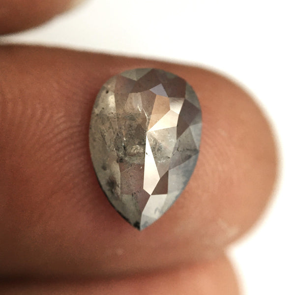 1.84 Ct Pear Cut Natural Loose Diamond, 10.69 x 7.45 x 2.84 mm Fancy Gray Rose Cut Pear Cut Natural Loose Diamond SJ77-19