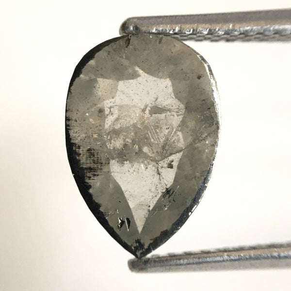 1.84 Ct Pear Cut Natural Loose Diamond, 10.69 x 7.45 x 2.84 mm Fancy Gray Rose Cut Pear Cut Natural Loose Diamond SJ77-19