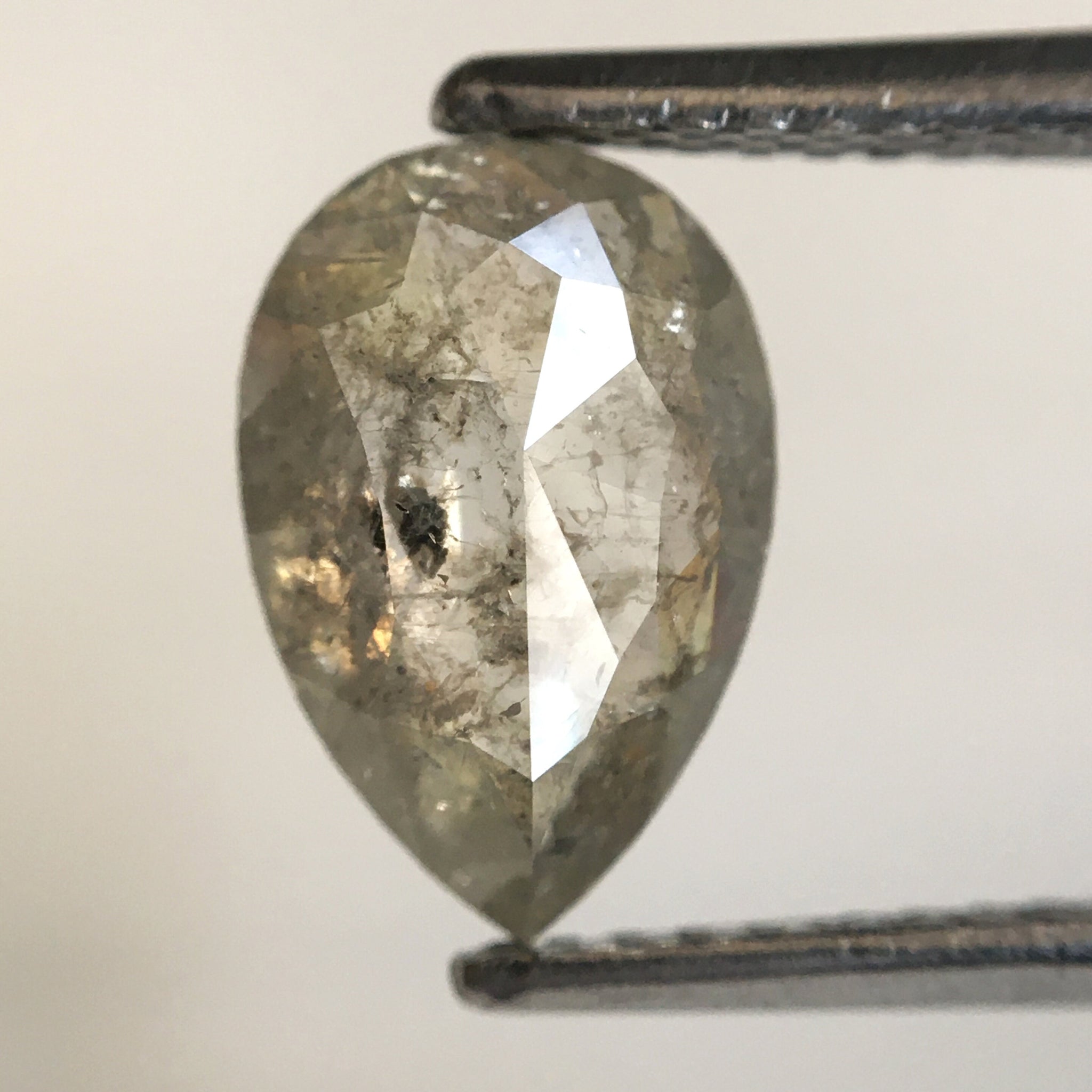 1.25 Ct Pear Cut Natural Loose Diamond, 9.62 x 6.48 x 2.30 mm Fancy Gray Rose Cut Pear Cut Natural Loose Diamond SJ77-25