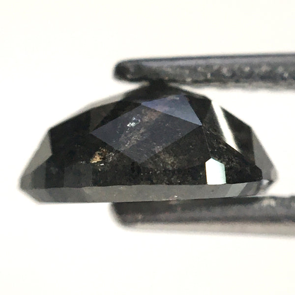 1.51 Ct Pear Cut Salt and Pepper Natural Loose Diamond, 7.69 mm x 7.11 mm x 3.45 mm Fancy Gray Rose Cut Pear Cut Natural Diamond SJ77-57