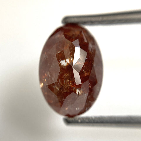 3.17 Ct Oval shape full rose cut brown color natural loose diamond, 9.93 mm x 6.88 mm x 4.99 mm Brown diamond, conflict free SJ103-04