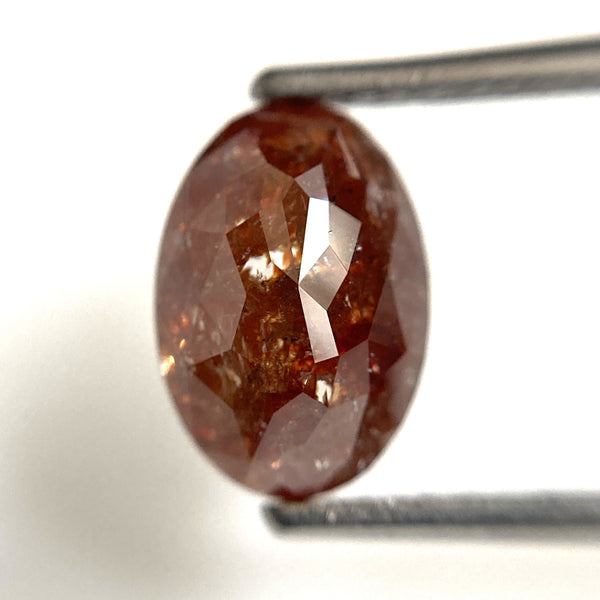 3.17 Ct Oval shape full rose cut brown color natural loose diamond, 9.93 mm x 6.88 mm x 4.99 mm Brown diamond, conflict free SJ103-04