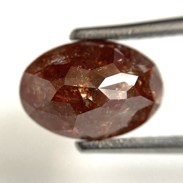 3.17 Ct Oval shape full rose cut brown color natural loose diamond, 9.93 mm x 6.88 mm x 4.99 mm Brown diamond, conflict free SJ103-04