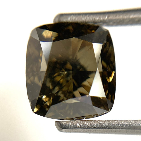 3.02 Ct Cushion Shape Fancy Brown Natural Loose Diamond, 7.62 mm x 7.05 mm x 5.44 mm Brilliant Cut Cushion Shape Natural Diamond, SJ103-09