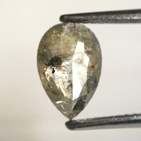 1.28 Ct Pear Cut Natural Loose Diamond, 9.62 x 6.46 x 2.40 mm Fancy Gray Rose Cut Pear Cut Natural Loose Diamond SJ77-26