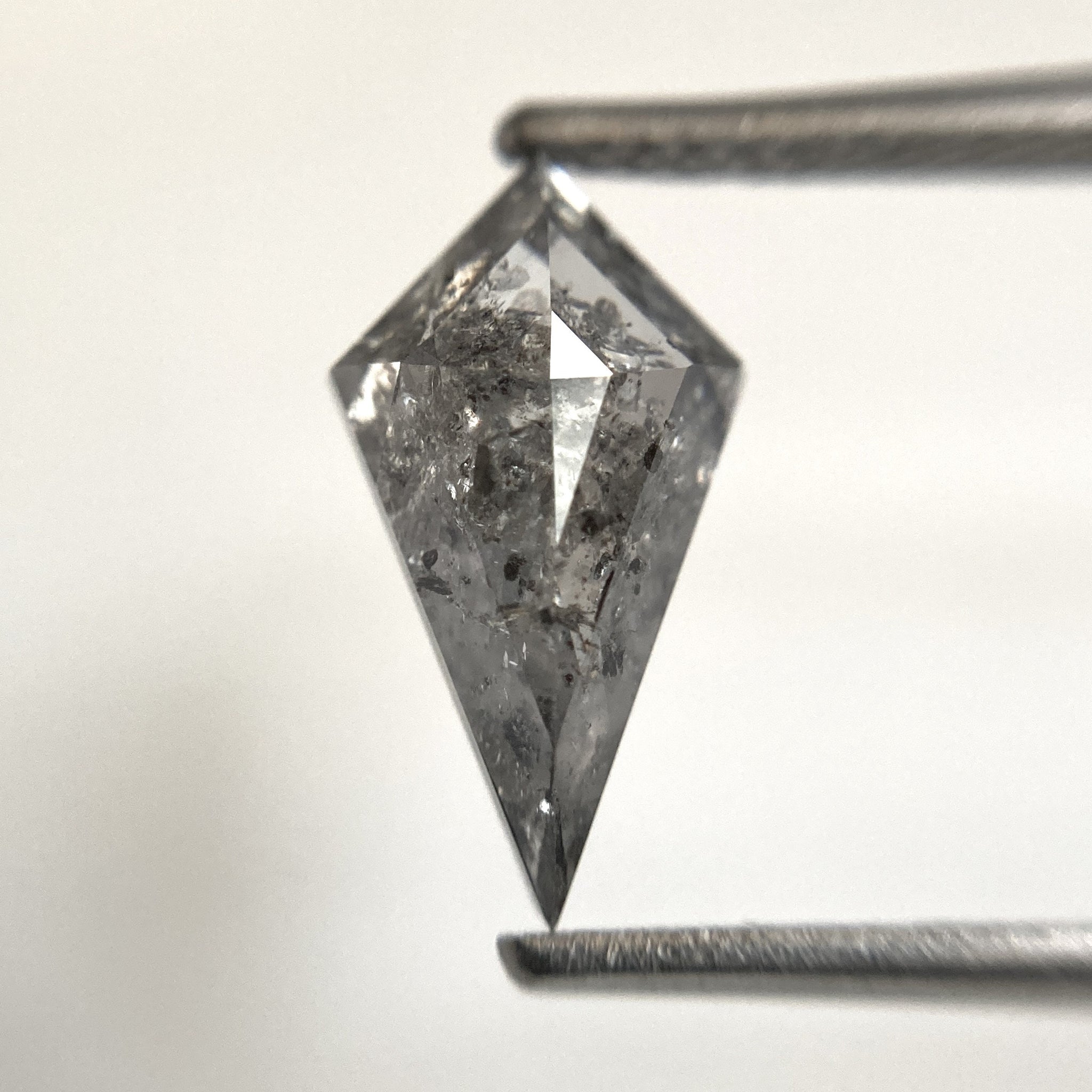 2.29 Ct Kite Shape Salt and Pepper Natural Loose Diamond, 12.88 mm x 7.05 mm x 4.30 mm, Geometric shape natural diamond, SJ103-20