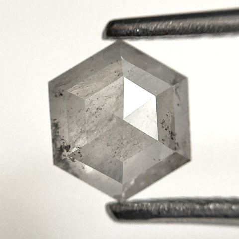 1.16 Ct Natural loose diamond Hexagon Shape Salt and Pepper, 7.10 mm x 6.08 mm x 3.10 mm Hexagonal shape natural diamond, SJ102-10