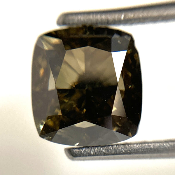 3.02 Ct Cushion Shape Fancy Brown Natural Loose Diamond, 7.62 mm x 7.05 mm x 5.44 mm Brilliant Cut Cushion Shape Natural Diamond, SJ103-09