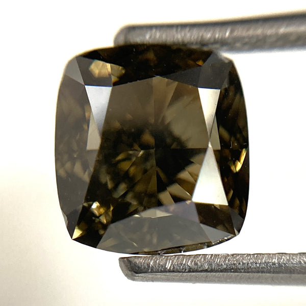 3.02 Ct Cushion Shape Fancy Brown Natural Loose Diamond, 7.62 mm x 7.05 mm x 5.44 mm Brilliant Cut Cushion Shape Natural Diamond, SJ103-09