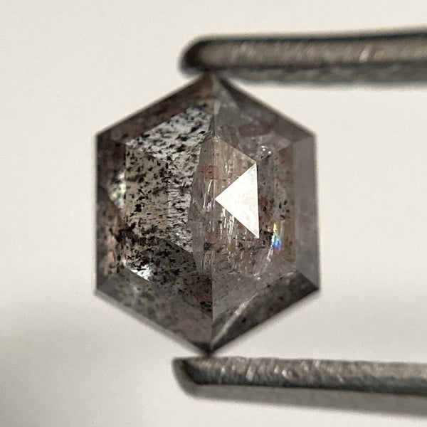 1.00 Ct Hexagon Salt and Pepper Diamond: Natural Loose Stone