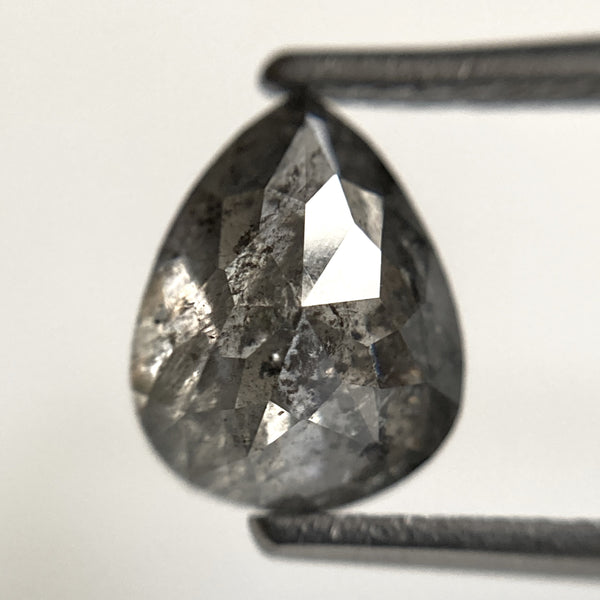 2.17 Ct Pear Shape natural loose diamond, 8.61 mm x 6.80 mm x 4.59 mm, salt and pepper diamond, Pear shape natural diamond SJ103-42