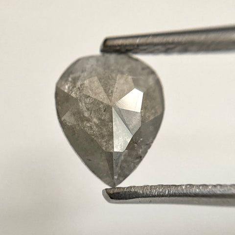 0.85 Ct Fancy Grey Color 8.20 mm X 6.66 mm X 2.10 mm Pear Cut Loose Natural Diamond, Grey Rose Cut Pear Natural Loose Diamond SJ30/43