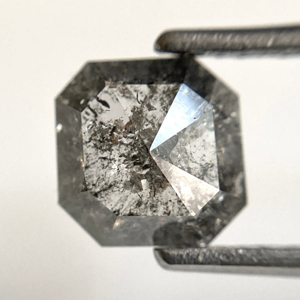 1.39 Ct Genuine Fancy Grey Color 8.20 mm x 7.75 mm x 2.90 mm Geometric Cut Natural Loose Diamond, Fancy shape diamond SJ30/54