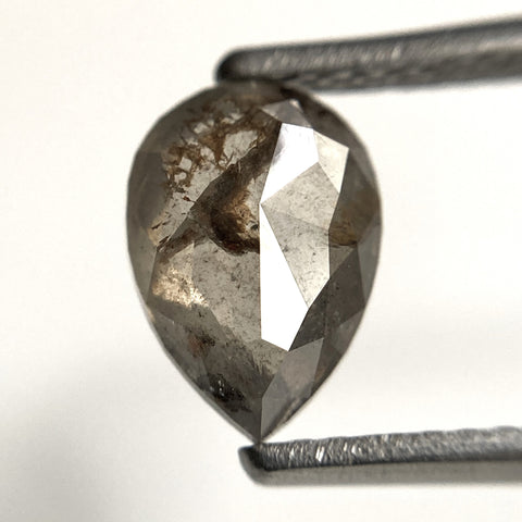1.31 Ct Pear Shape natural loose diamond, 8.41 mm x 5.91 mm x 3.01 mm, salt and pepper diamond, Pear shape natural diamond SJ103-44