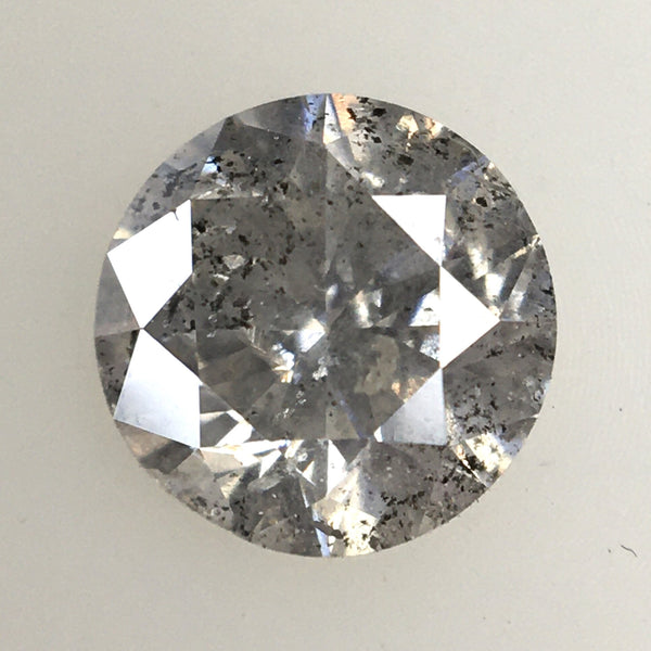 0.60 Ct, Natural Salt and Pepper Diamonds, 5.32 mm x 3.31 mm Round Brilliant Cut Natural Loose Diamond, SJ78-07