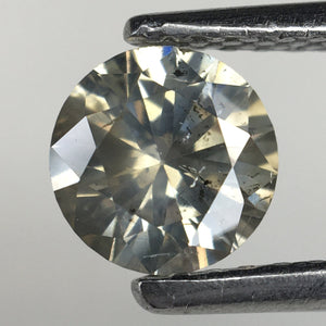 0.65 Ct, Natural Salt and Pepper Diamonds, 5.48 mm x 3.36 mm Round Brilliant Cut Natural Loose Diamond, SJ78-09