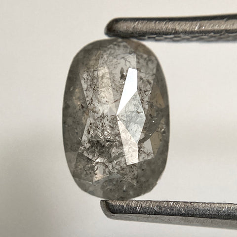 0.68 Ct Rose cut Natural Oval Shape Grey Color Loose Diamond 7.60 mm x 5.15 mm x 1.90 mm Salt and pepper diamond SJ31/25
