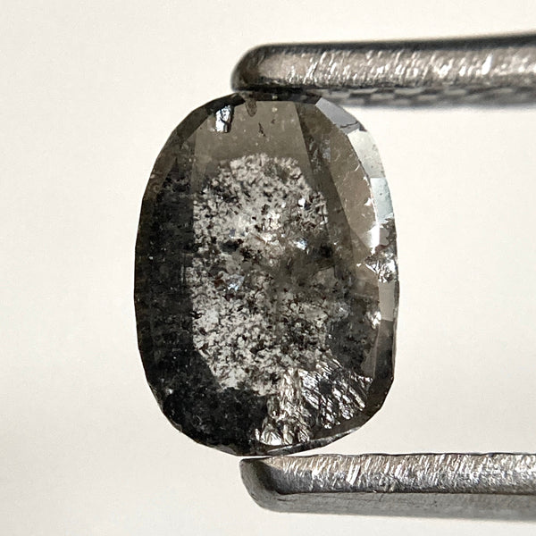 0.60 Ct Natural Oval Shape Light Grey Transparent Rose cut Diamond 6.21 mm x 4.58 mm x 2.29 mm Size Rustic Natural Loose Diamond SJ31/28