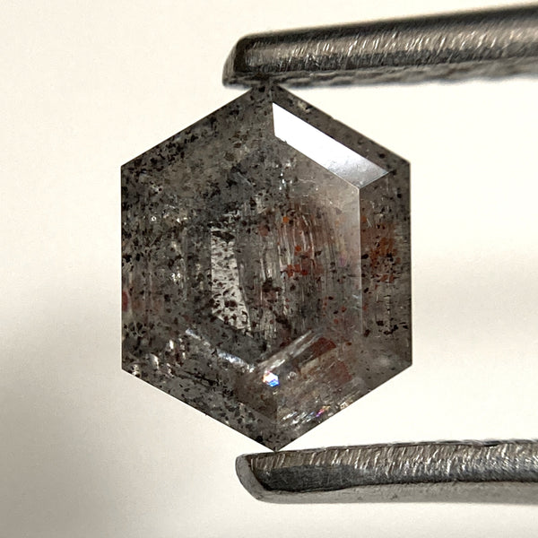1.00 Ct Hexagon Salt and Pepper Diamond: Natural Loose Stone
