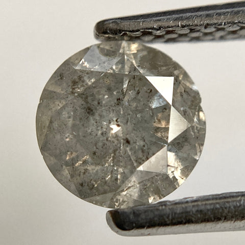 0.73 Ct Natural Salt and Pepper Brilliant Cut Diamond 5.70 mm X 3.60 mm Round Grey Loose Diamonds, Natural Loose Diamond SJ34/35