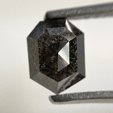 1.42 CT Natural Salt and pepper Color antique shape Loose Diamond 7.10 mm X 5.60 mm X 3.75 mm Pentagon Cut Rustic Natural Diamond SJ30/17