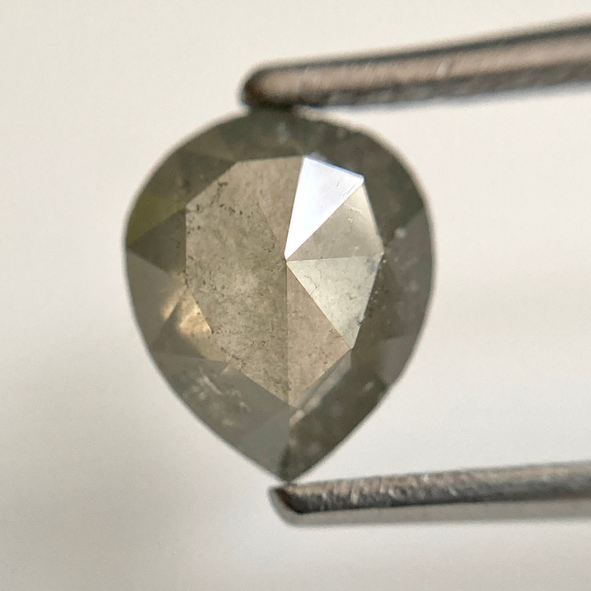 1.13 Ct Fancy Grey Color 8.00 mm X 6.70 mm X 2.90 mm Pear Cut Loose Natural Diamond, Grey Rose Cut Pear Natural Loose Diamond SJ30/41