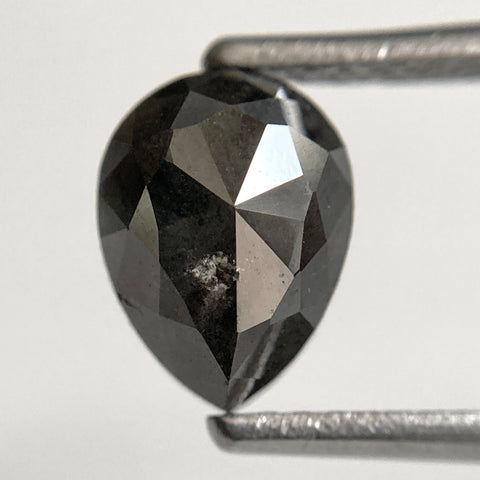 1.37 Ct Pear Cut Loose Natural Diamond Dark Grey Color 8.00 mm X 6.10 mm, Grey Rose Cut Pear Natural Loose Diamond SJ35/34