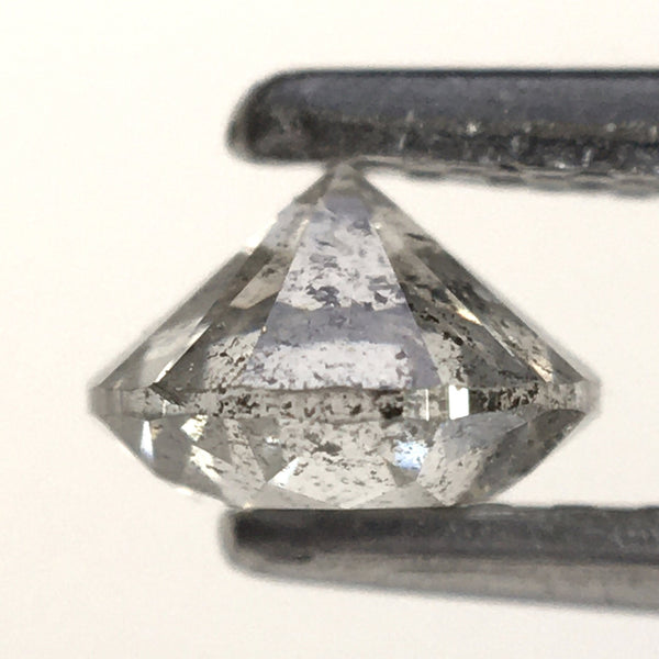 0.51 Ct, Natural Salt and Pepper Diamonds, 4.83 mm x 3.35 mm Round Brilliant Cut Natural Loose Diamond, SJ78-27