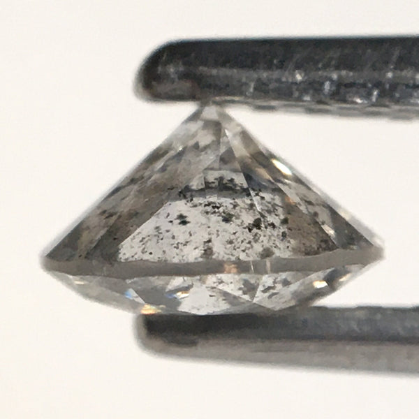 0.46 Ct, Natural Salt and Pepper Diamonds, 4.91 mm x 2.92 mm Round Brilliant Cut Natural Loose Diamond, SJ78-30