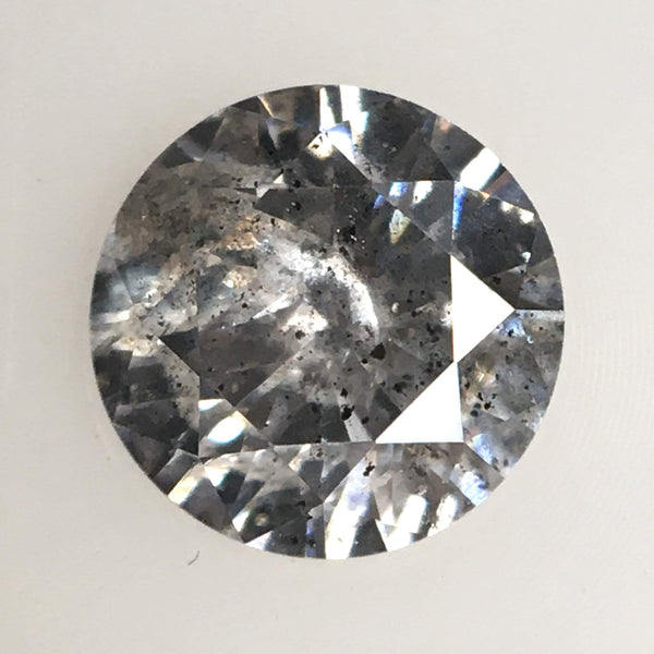 0.46 Ct, Natural Salt and Pepper Diamonds, 4.91 mm x 2.92 mm Round Brilliant Cut Natural Loose Diamond, SJ78-30