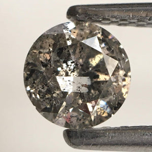 0.47 Ct, Natural Salt and Pepper Diamonds, 4.84 mm x 3.18 mm Round Brilliant Cut Natural Loose Diamond, SJ78-33