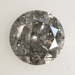 0.70 Ct, Natural Salt and Pepper Diamonds, 5.42 mm x 3.46 mm Round Brilliant Cut Natural Loose Diamond, SJ78-15