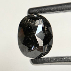 0.77 Ct Natural Dark Gray Color Oval Shape Rose cut 5.81 mm x 4.70 mm x 3.02 mm size, Grey Oval Cut Natural Loose Diamond SJ32/25