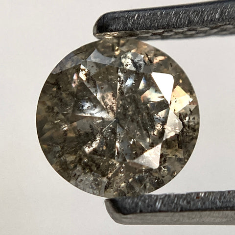 0.61 Ct Yellowish Grey Genuine Round Brilliant Cut Natural Loose Diamond Fancy 5.59 mm X 3.52 mm, SJ34/76