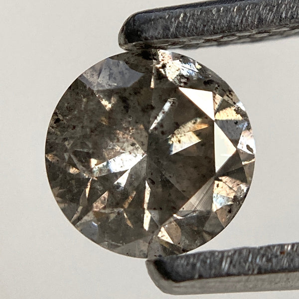 0.50 Ct Greyish Yellow Genuine Round Brilliant Cut Natural Loose Diamond Fancy 4.92 mm X 3.30 mm, SJ34/77