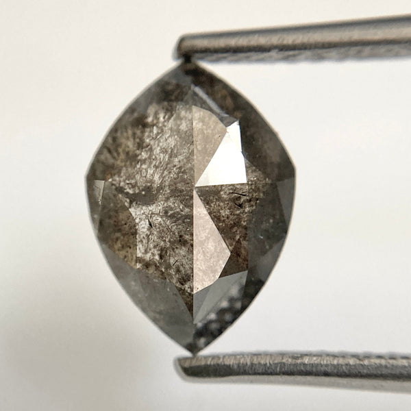 1.49 Ct Dark Grey Fancy Pear Cut Loose Natural Diamond, 10.30 mm X 7.40 mm X 2.90 mm Grey Rose Cut Pear Natural Loose Diamond SJ36/09