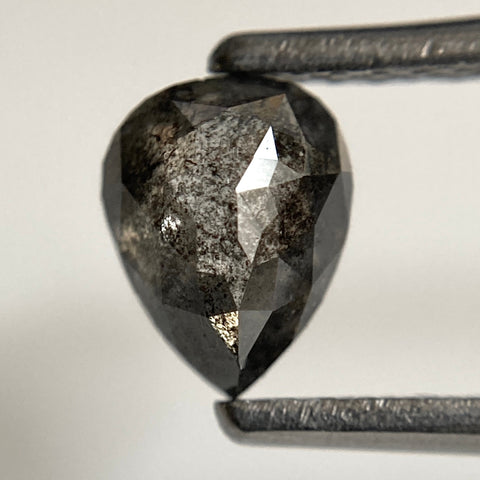 0.78 Ct Pear Cut Loose Natural Diamond Grey Color 6.40 mm X 5.10 mm, Grey Rose Cut Pear Natural Loose Diamond SJ35/12