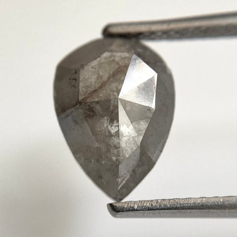 2.33 Ct Pear Cut Loose Natural Diamond Grey Color 10.90 mm X 7.90 mm, Grey Rose Cut Pear Natural Loose Diamond SJ35/35