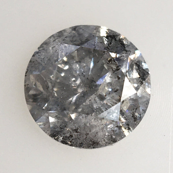 0.52 Ct, Natural Salt and Pepper Diamonds, 4.88 mm x 3.22 mm Round Brilliant Cut Natural Loose Diamond, SJ78-26